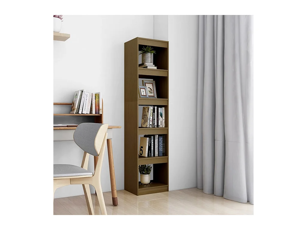 Bibliothèque-Séparateur de pièce Marron miel 40x30x167,5 cm Pin OFR57057 BonneVie Meuble