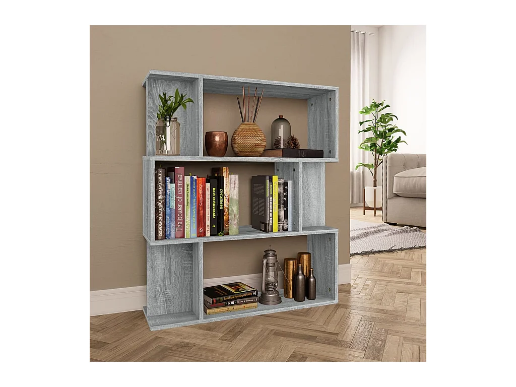 Bibliothèque Sonoma gris 80x24x96 cm Bois d'ingénierie OFR69979 BonneVie Meuble