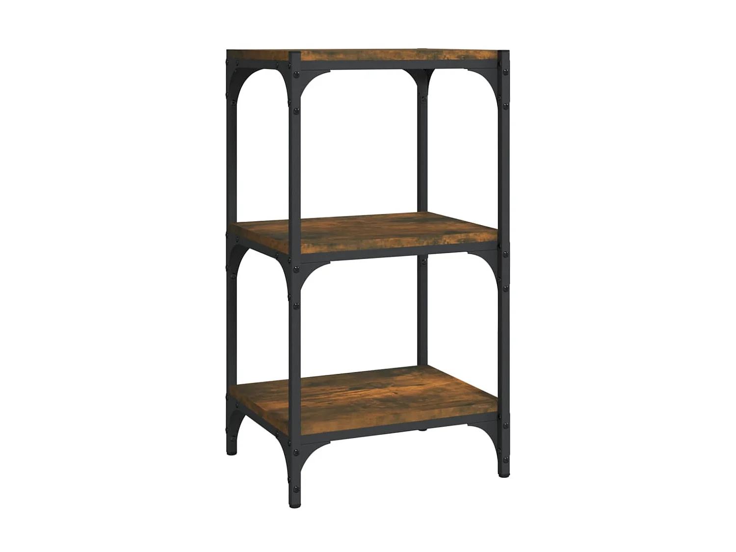 Bibliothèque Chêne fumé 40x33x70,5cm Bois d'ingénierie et acier OFR78946 BonneVie Meuble