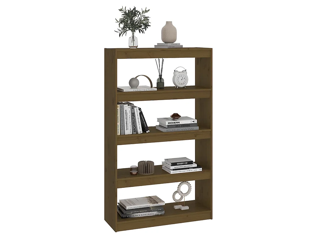 Bibliothèque-Séparateur de pièce Marron miel 80x30x135,5 cm Pin OFR64235 BonneVie Meuble