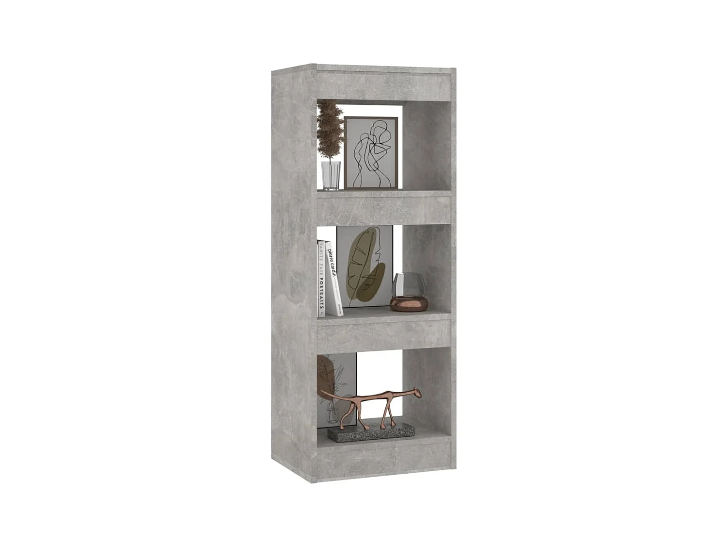 Bücherregal/Bücherschrank,Raumteiler Betongrau 40x30x103 cm Holzwerkstoff -gkd223505