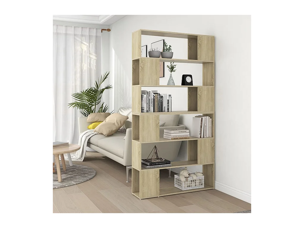 Bibliothèque | Étagère de Rangement | Séparateur de pièce Chêne Sonoma 100x24x188 cm BonneVie Meuble KOO57797