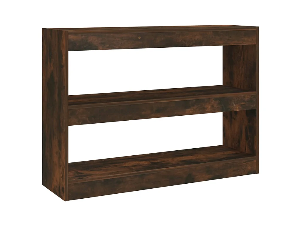 Bibliothèque-Séparateur de pièce Chêne fumé 100x30x72 cm OFR36698 BonneVie Meuble