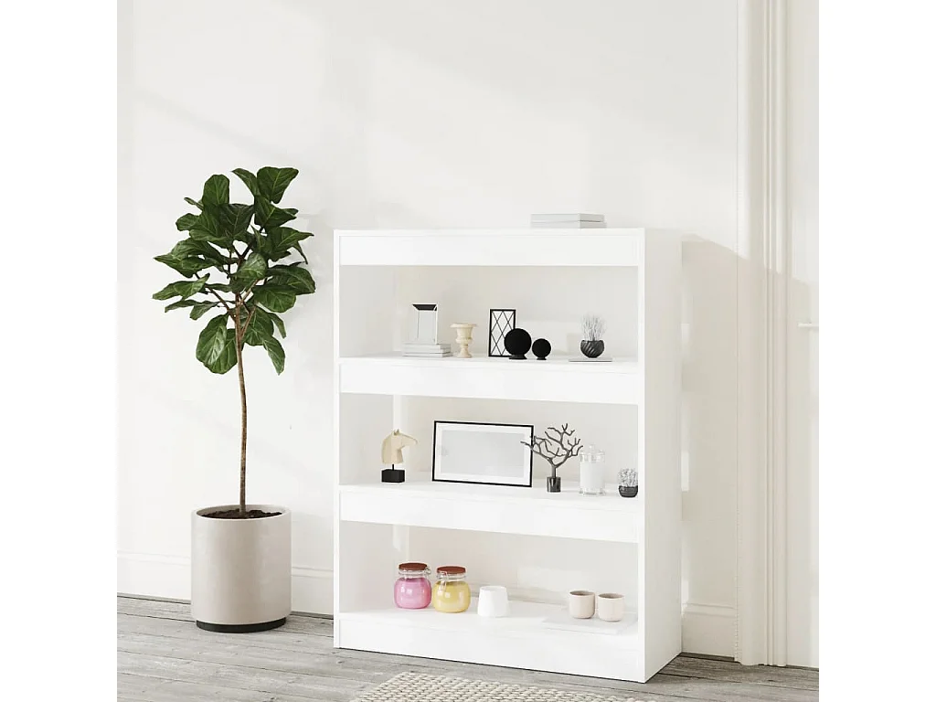 Bibliothèque Blanc 80x30x103 cm Bois d'ingénierie OFR74958 BonneVie Meuble