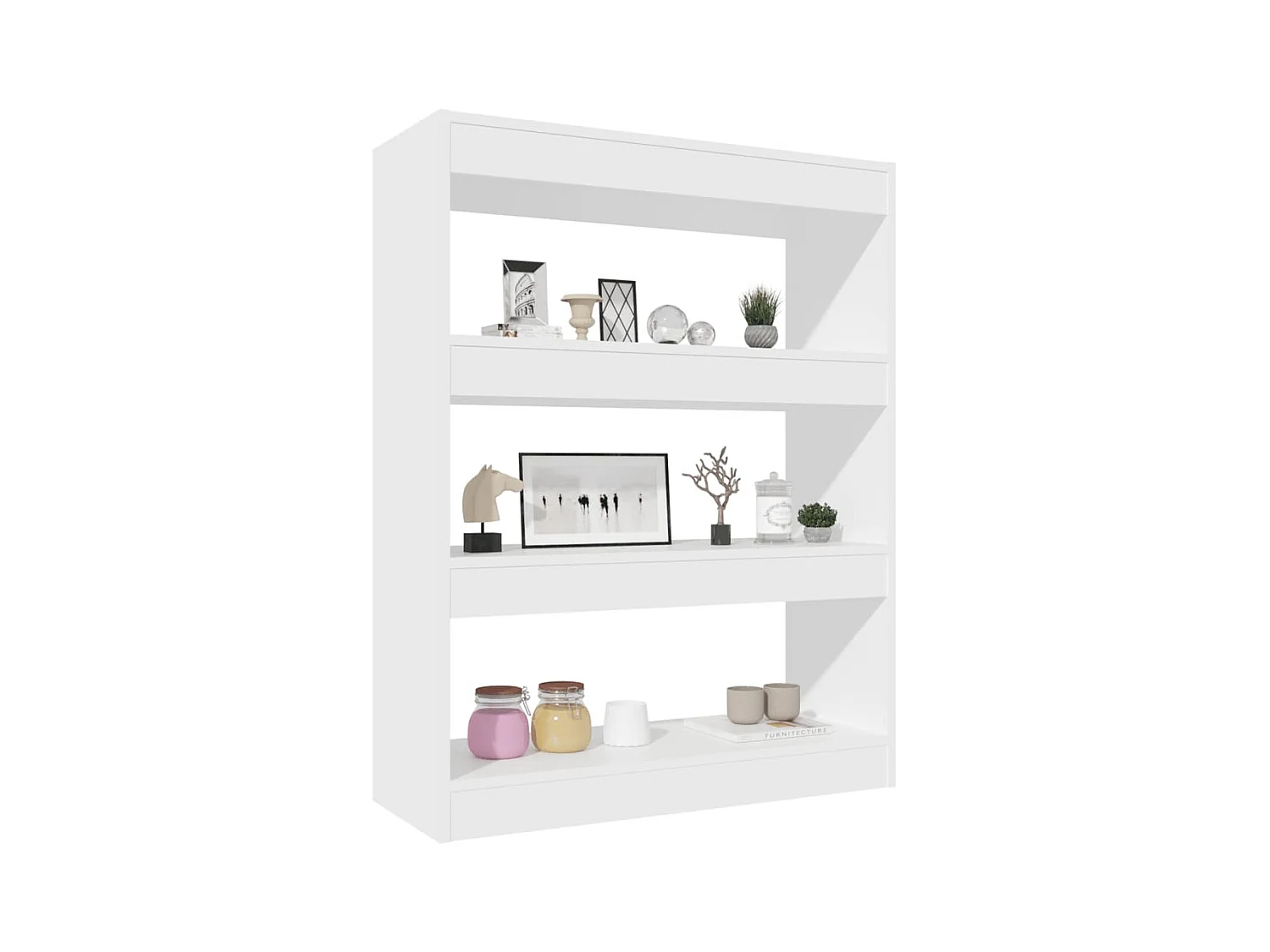 Bücherregal/Bücherschrank,Raumteiler Weiß 80x30x103 cm Holzwerkstoff -gkd346160