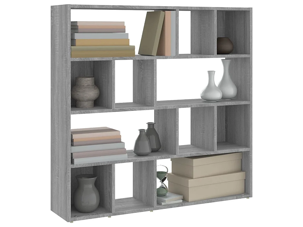 Bibliothèque-Séparateur de pièce Sonoma gris 105x24x102 cm OFR49378 BonneVie Meuble