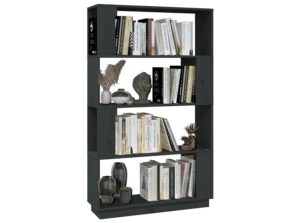 Bibliothèque-Séparateur de pièce Gris 80x25x132 cm Pin solide OFR32610 BonneVie Meuble