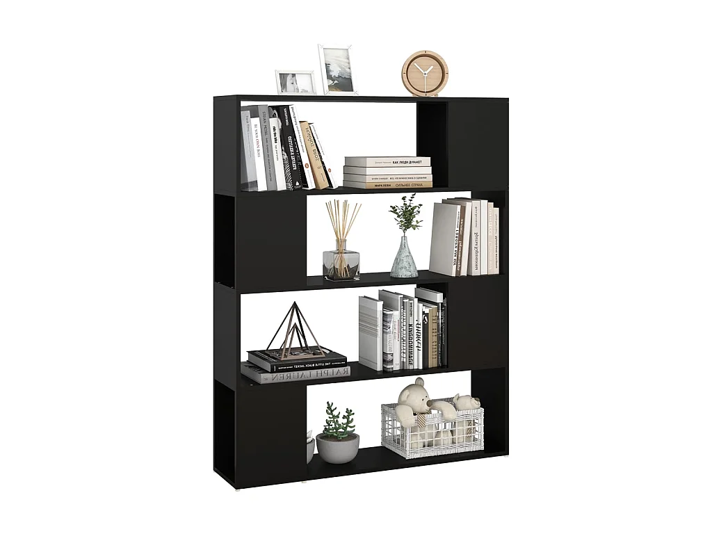 Bücherregal Raumteiler,Bücherschrank Schwarz 100x24x124 cm -gkd299323