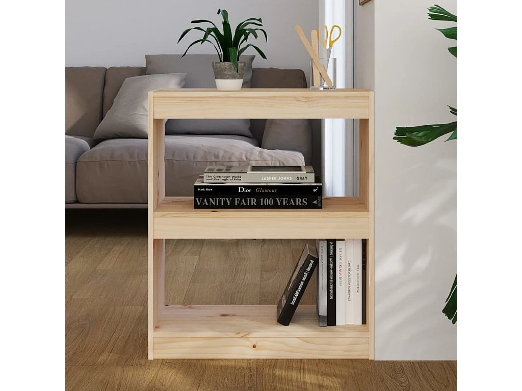 Bibliothèque-Séparateur de pièce 60x30x71,5 cm Bois de pin OFR95017 BonneVie Meuble