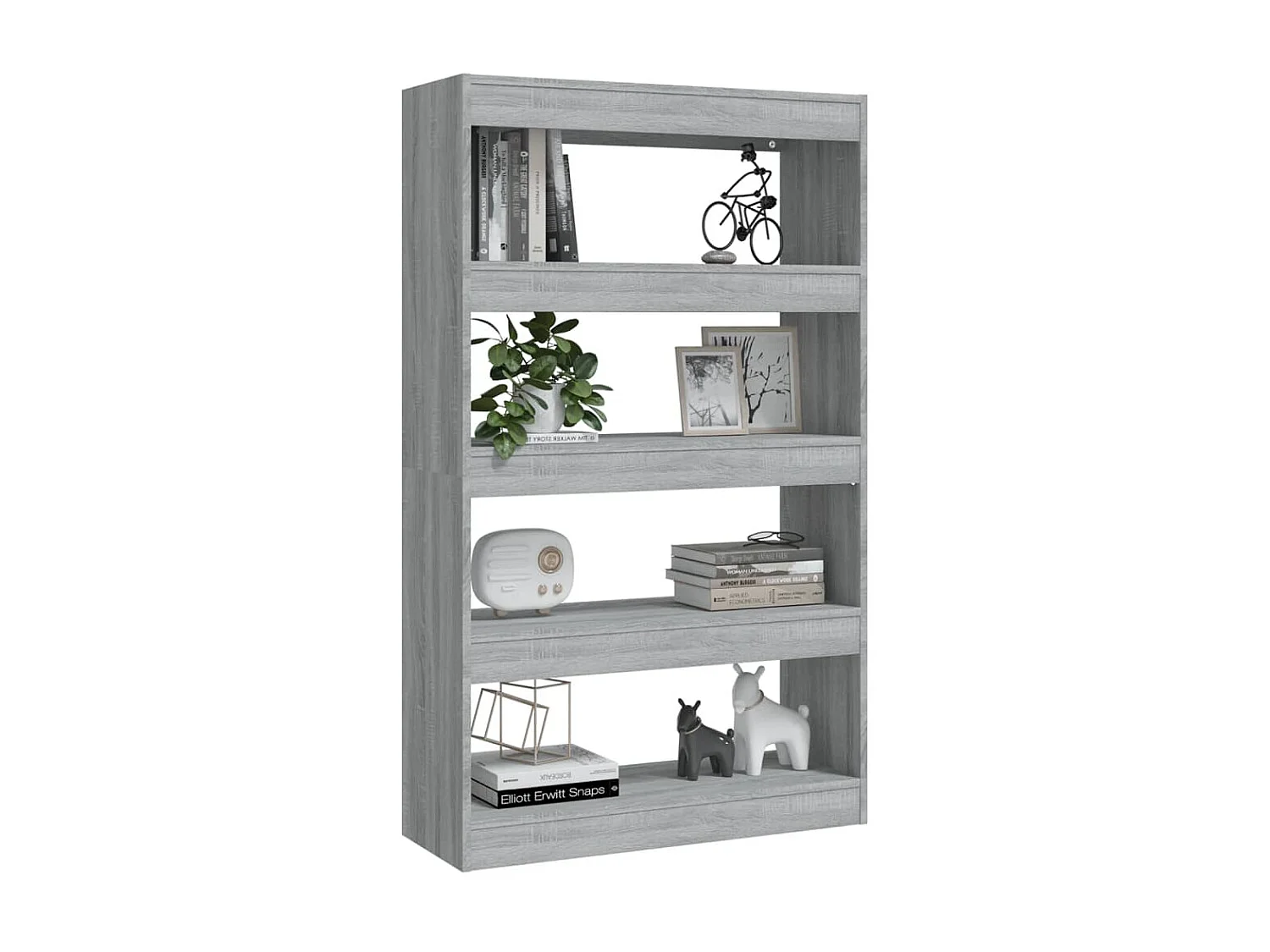 Bibliothèque-Séparateur de pièce Sonoma gris 80x30x135 cm OFR86909 BonneVie Meuble