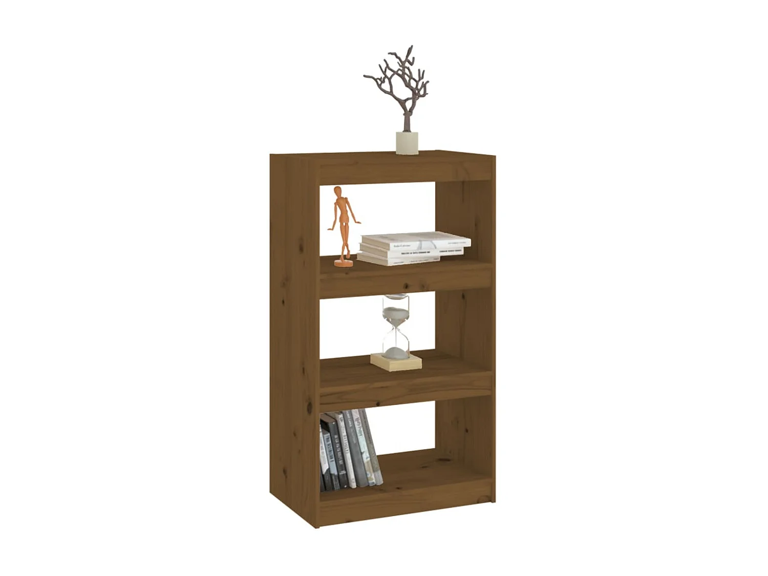 Boekenkast/kamerscherm 60x30x103,5 cm grenenhout honingbruin NL530607