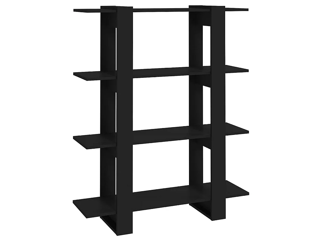 Bibliothèque-Séparateur de pièce Noir 100x30x123,5 cm OFR38103 BonneVie Meuble