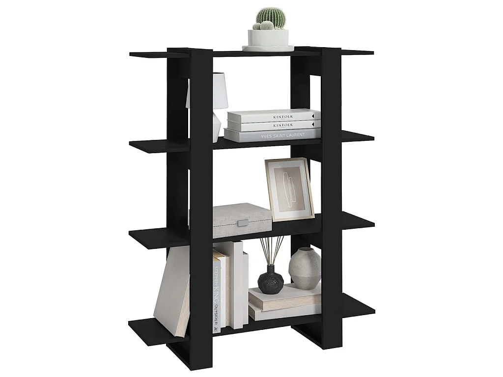 Bibliothèque-Séparateur de pièce Noir 100x30x123,5 cm OFR38103 BonneVie Meuble