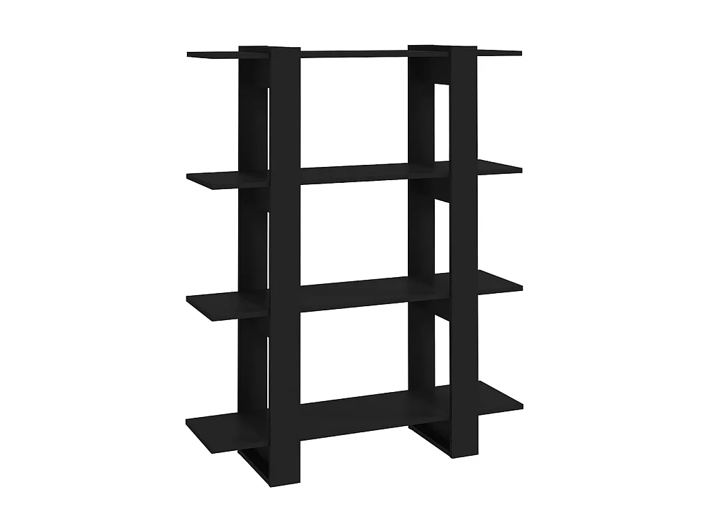 Bücherregal/Bücherschrank,Raumteiler Schwarz 100x30x123,5 cm -gkd297009