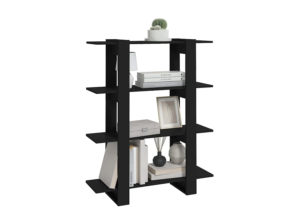 Bücherregal/Bücherschrank,Raumteiler Schwarz 100x30x123,5 cm -gkd297009