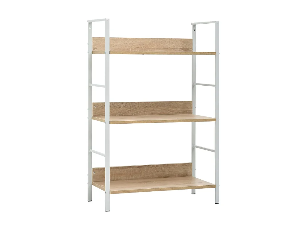 Biblioteca Estantería de 3 niveles madera ingeniería roble 60x27,6x90,5 cm ES54352