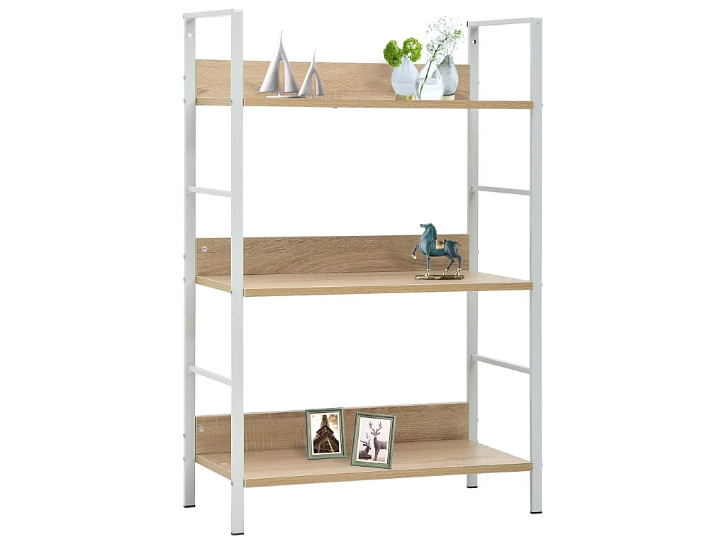 Estante 3 prateleiras derivados de madeira cor carvalho PT591880