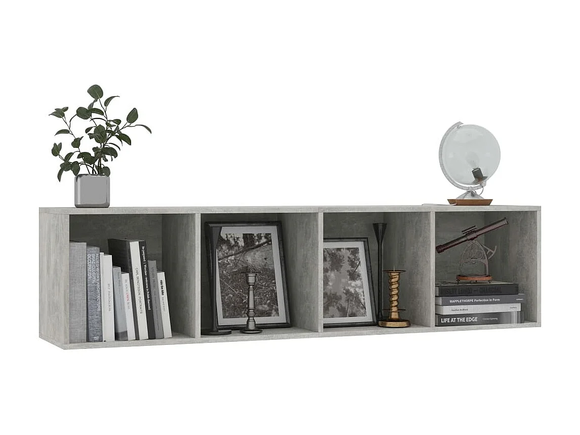 Bibliothèque Gris cement 143 x 30 x 36 cm BE45077