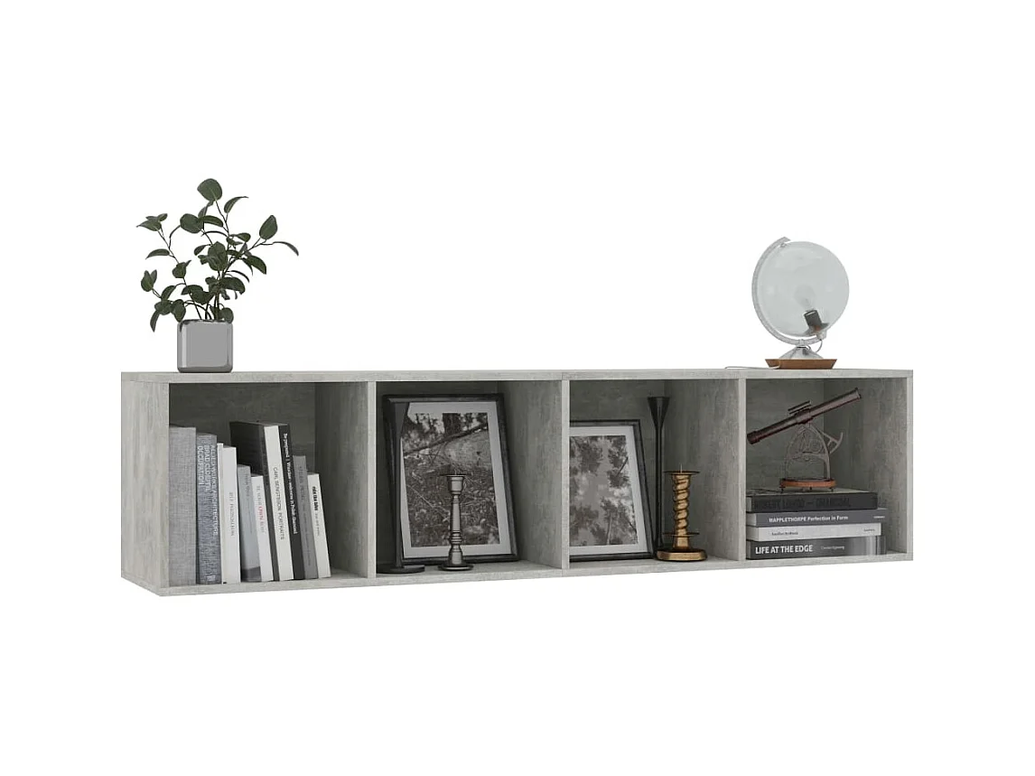 Bücherregal/TV-Schrank,TV-Möbel Betongrau 143×30×36 cm -gkd626461