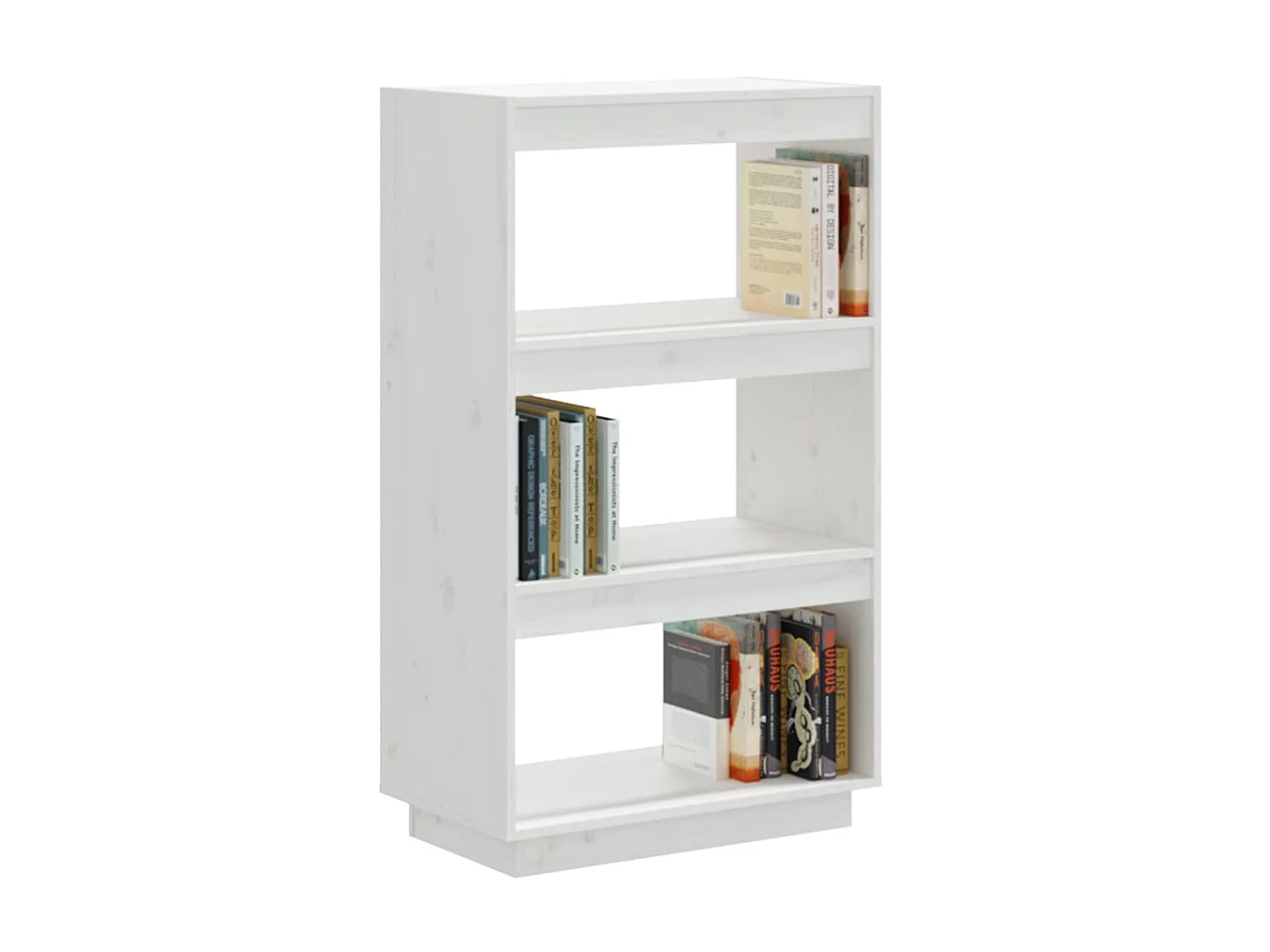 Bibliothèque Blanc 60x35x103 cm Bois de pin massif OFR98407 BonneVie Meuble