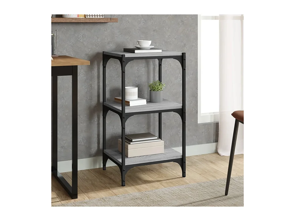 Bibliothèque Sonoma gris 40x33x70,5 cm Bois d'ingénierie acier OFR87900 BonneVie Meuble