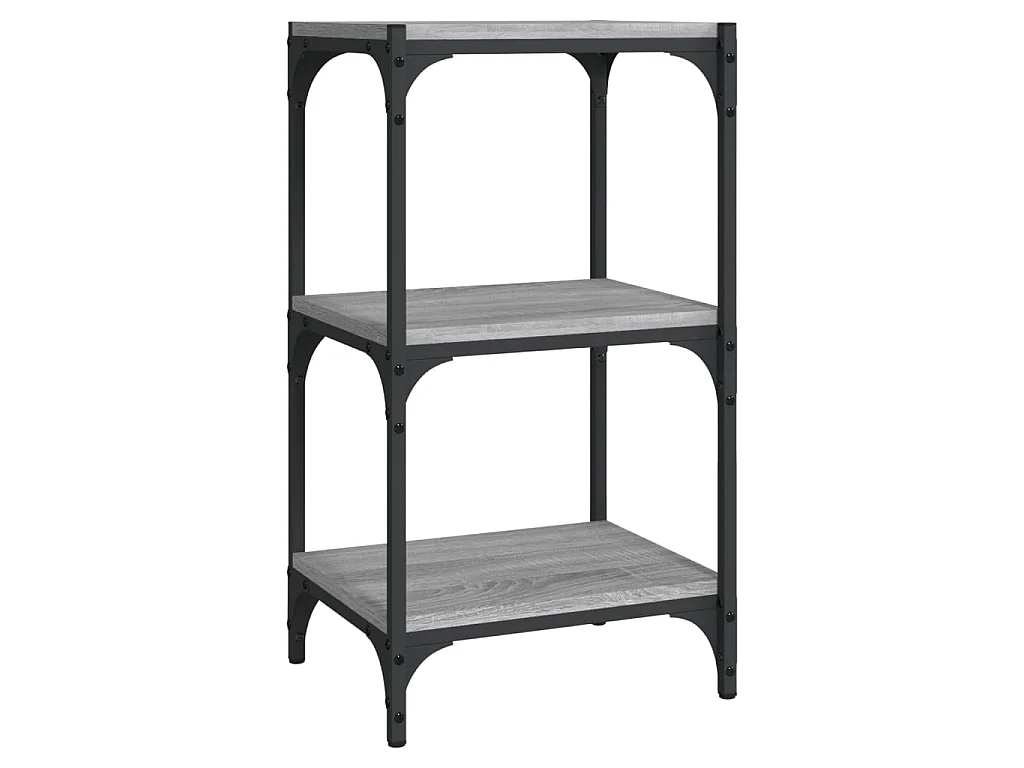 Bibliothèque Sonoma gris 40x33x70,5 cm Bois d'ingénierie acier OFR87900 BonneVie Meuble