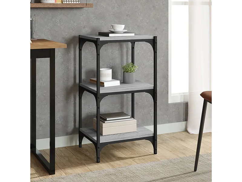 Bibliothèque Sonoma gris 40x33x70,5 cm Bois d'ingénierie acier OFR87900 BonneVie Meuble