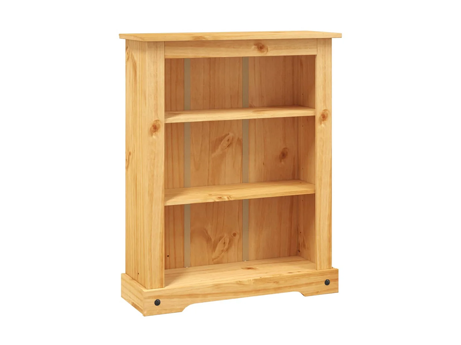 Bibliothèque 3 niveaux Gamme Corona Pin mexicain 81x29x100 cm OFR75675 BonneVie Meuble