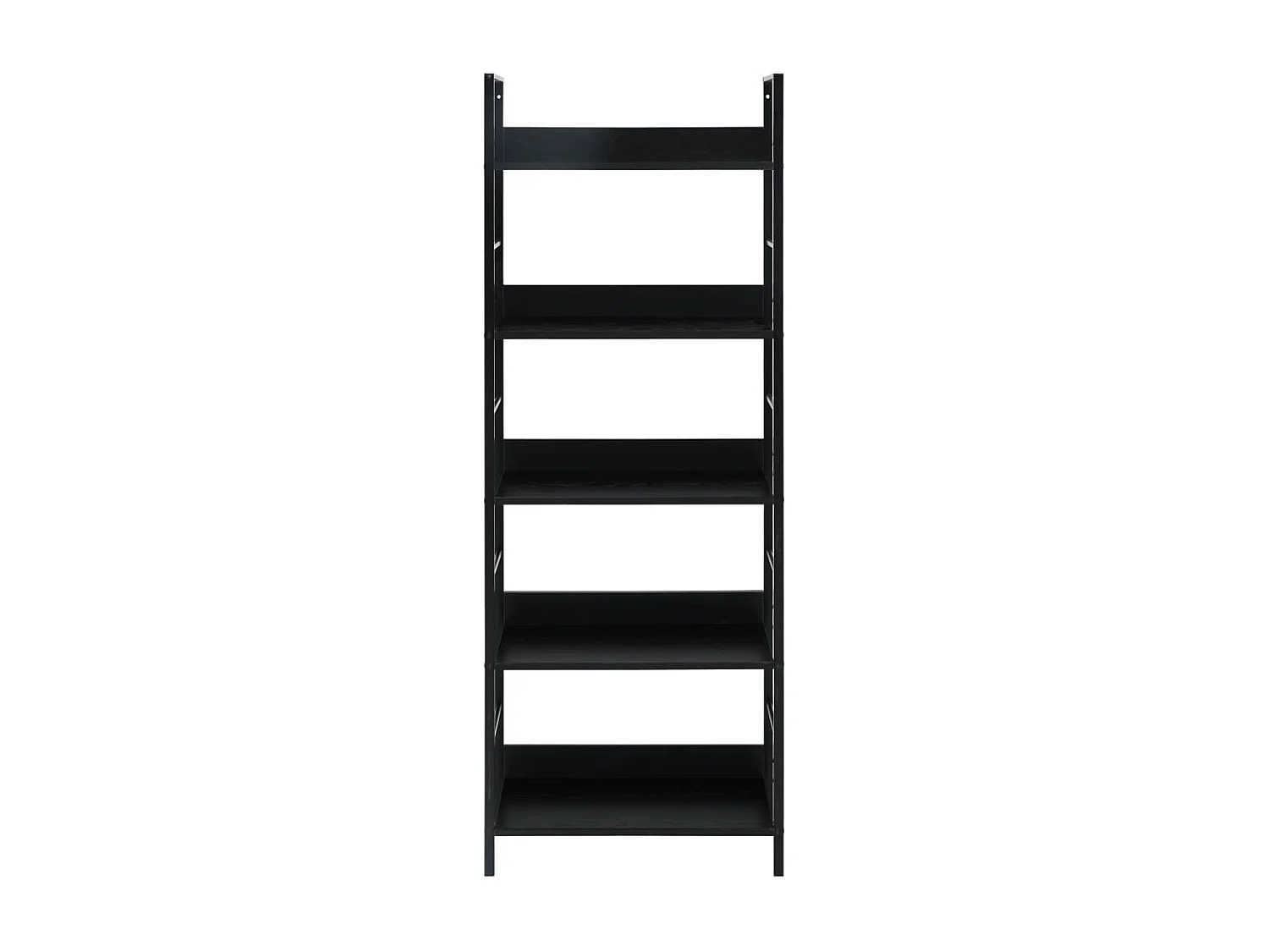 Bibliothèque à 5 niveaux noir 60x27,6x158,5cm bois d'ingénierie OFR63654 BonneVie Meuble