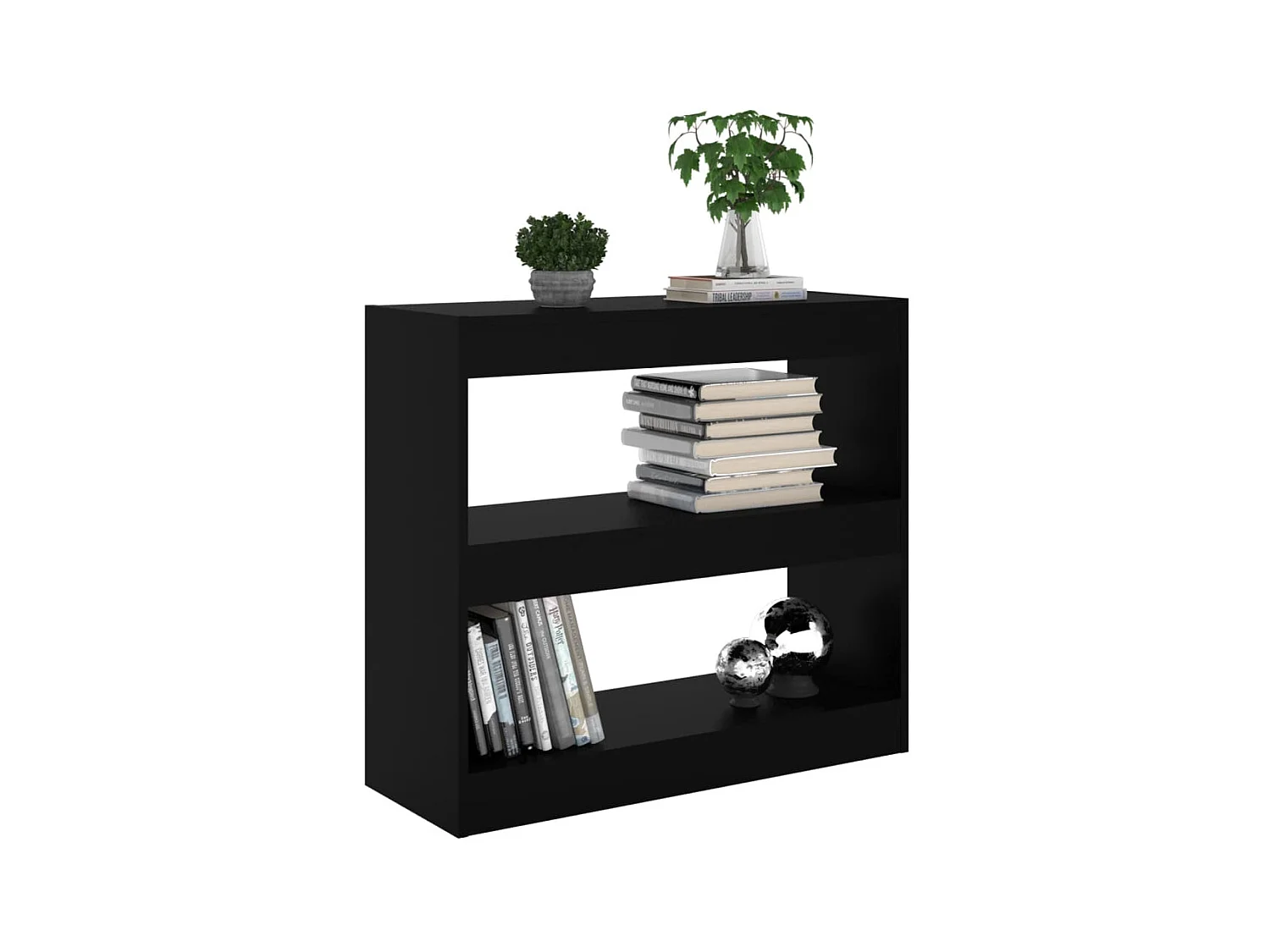 Bücherregal/Bücherschrank,Raumteiler Schwarz 80x30x72 cm -gkd259996