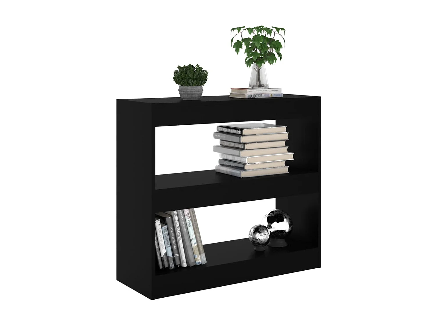Bibliothèque-Séparateur de pièce Noir 80x30x72 cm OFR68460 BonneVie Meuble