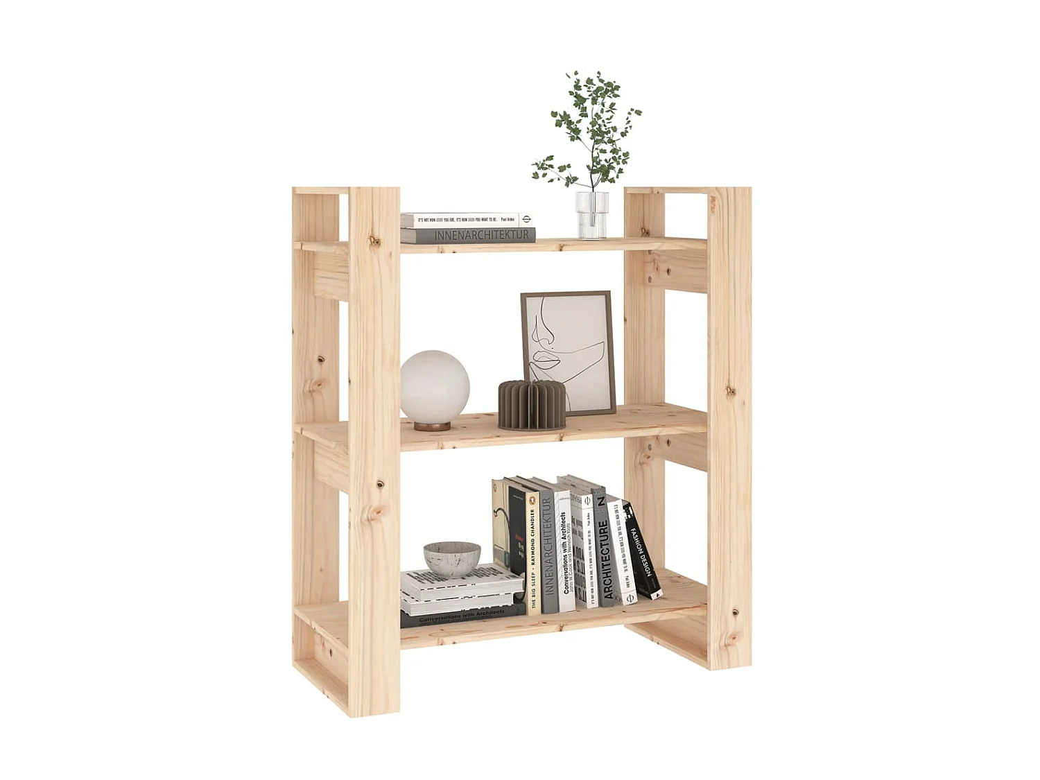 Bücherregal/Bücherschrank,Raumteiler 80x35x91 cm Massivholz Kiefer -gkd649618