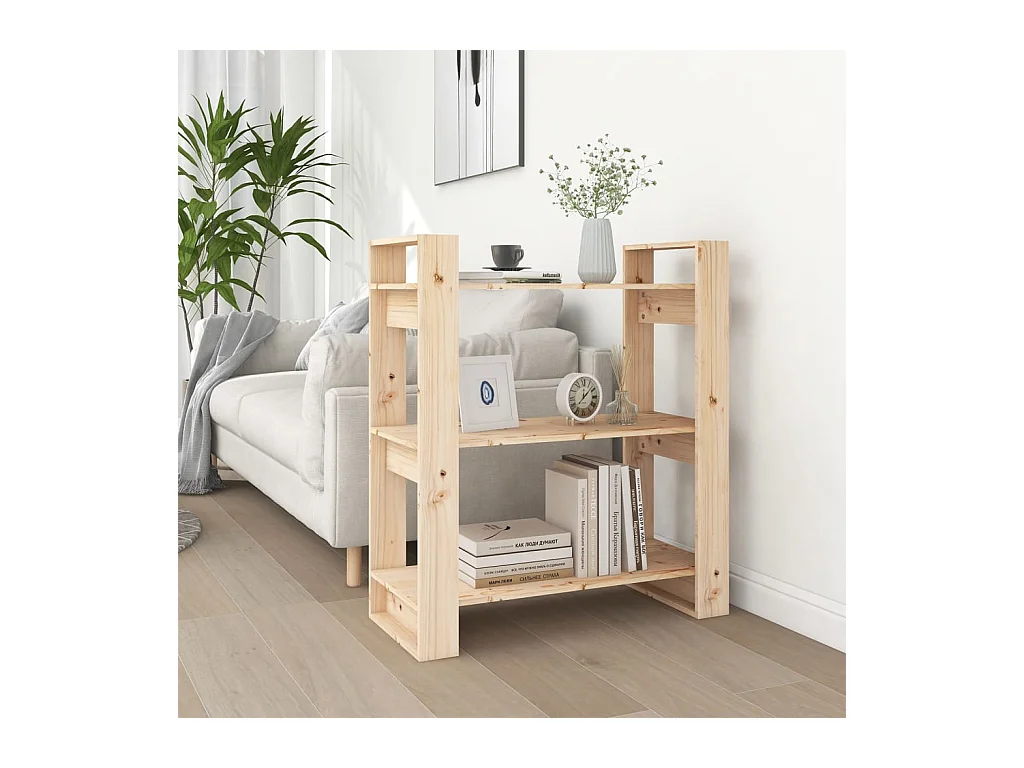 Bibliothèque-Séparateur de pièce 80x35x91 cm Pin massif OFR19419 BonneVie Meuble