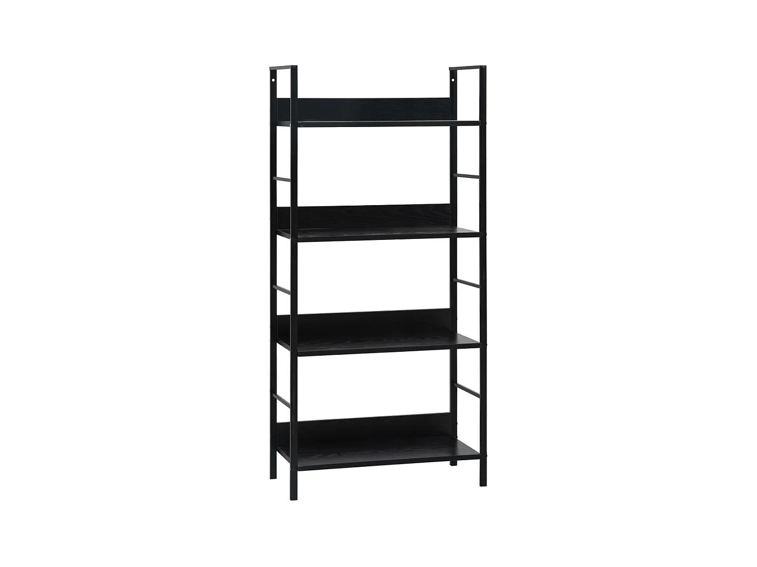 Bibliothèque à 4 niveaux noir 60x27,6x124,5cm bois d'ingénierie OFR40797 BonneVie Meuble