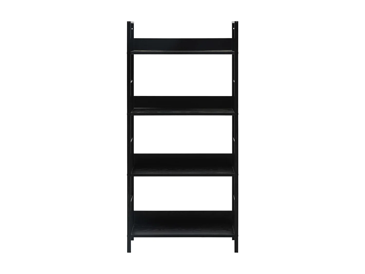 Bibliothèque à 4 niveaux noir 60x27,6x124,5cm bois d'ingénierie OFR40797 BonneVie Meuble