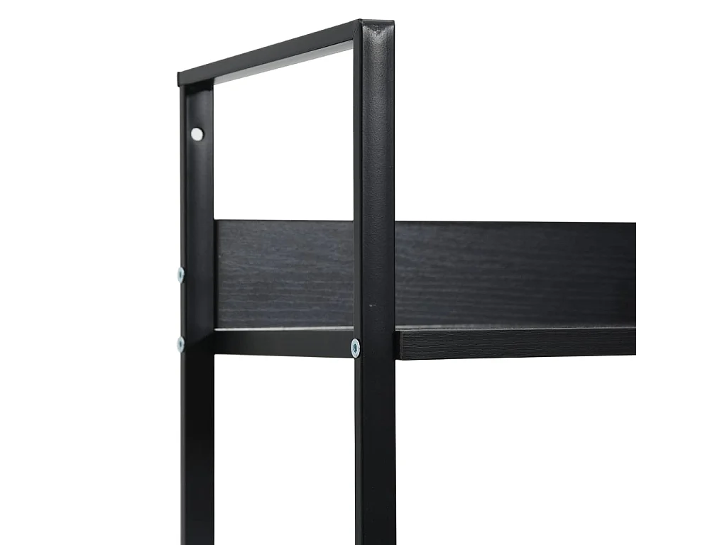 Bibliothèque à 4 niveaux noir 60x27,6x124,5cm bois d'ingénierie OFR40797 BonneVie Meuble