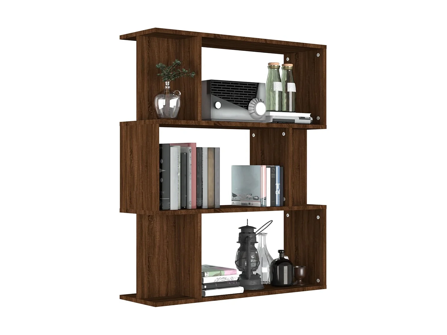 Bibliothèque Chêne marron 80x24x96 cm Bois d'ingénierie OFR35411 BonneVie Meuble