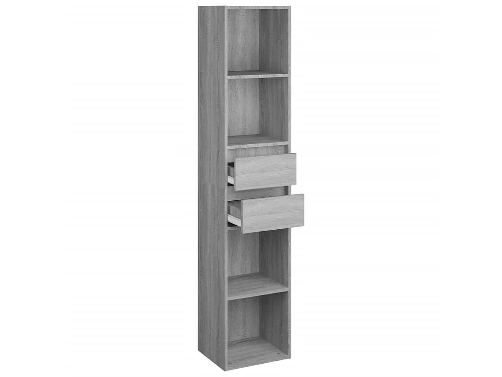 Bibliothèque Sonoma gris 36x30x171 cm Bois d'ingénierie OFR87504 BonneVie Meuble
