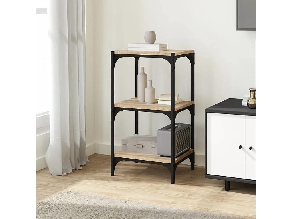 Bibliothèque Chêne Sonoma 40x33x70,5 cm Bois d'ingénierie acier OFR86390 BonneVie Meuble