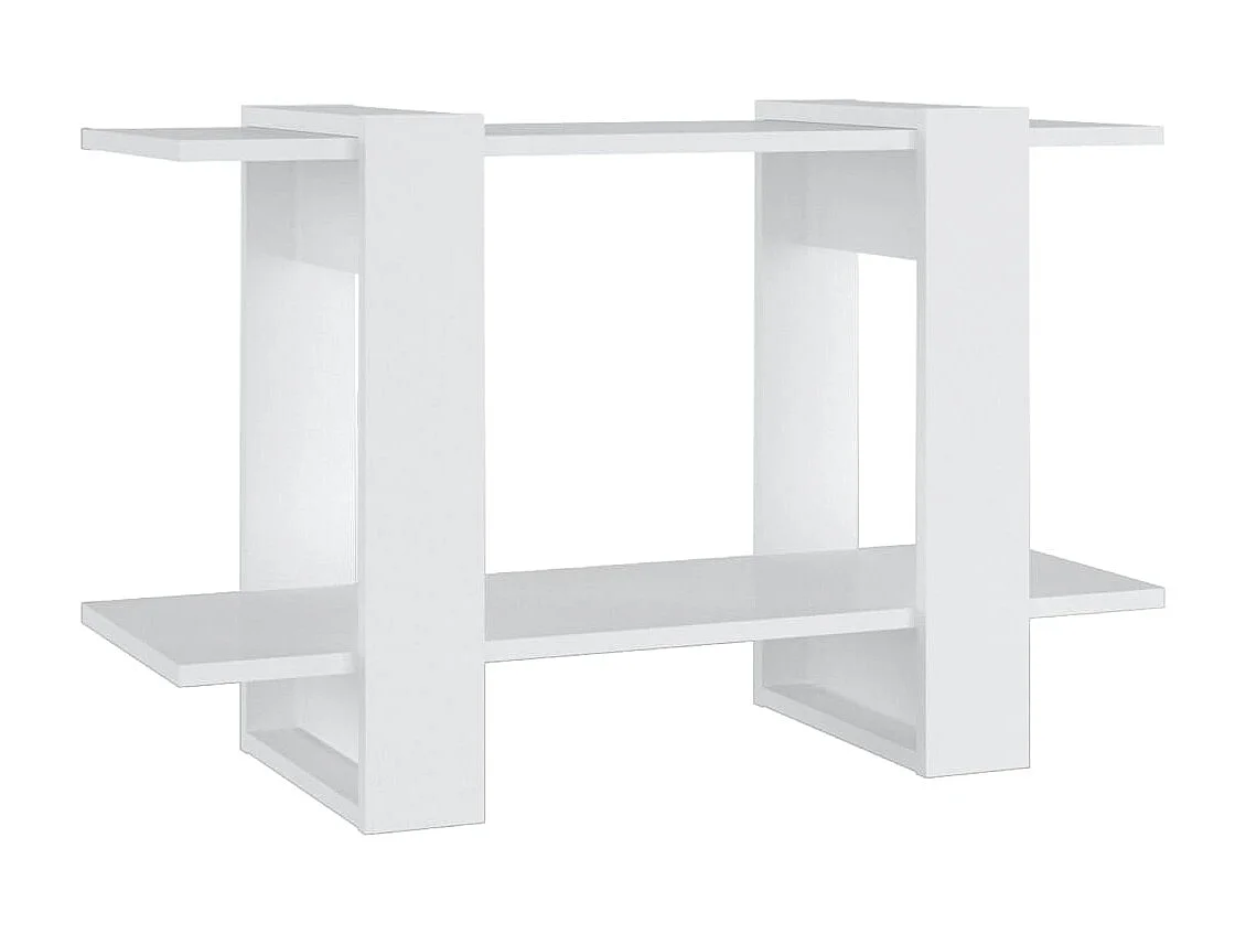 Bibliothèque-Séparateur de pièce Blanc 80x30x51 cm OFR92885 BonneVie Meuble