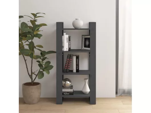 Kauf Unique Bücherregal/Bücherschrank,Raumteiler Grau 60x35x125 cm Massivholz -gkd528009