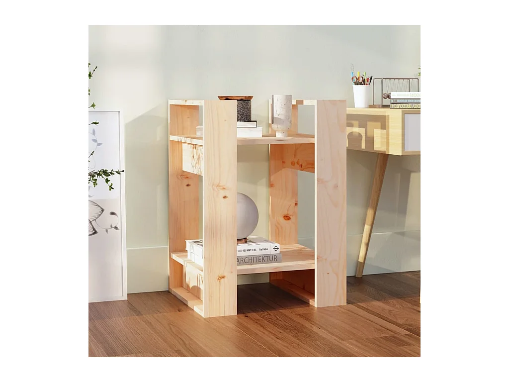 Bibliothèque-Séparateur de pièce 41x35x57 cm Pin massif OFR23155 BonneVie Meuble