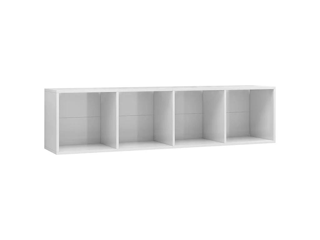 Bibliothèque Blanc brillant 143 x 30 x 36 cm BE32791