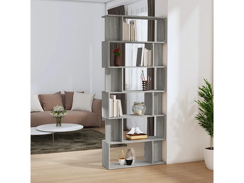 Bücherregal/Bücherschrank,Raumteiler Grau Sonoma 80x24x192 cm Holzwerkstoff -gkd301482