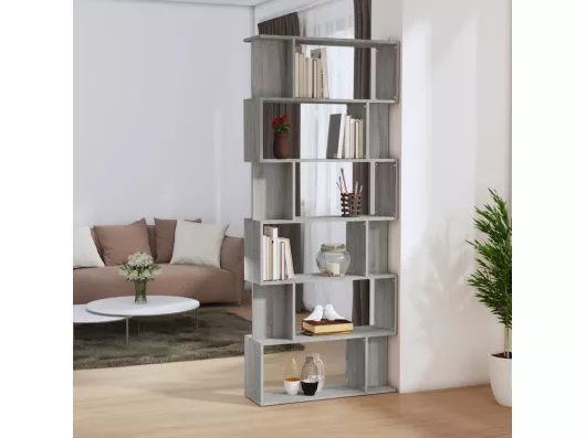 Kauf Unique Bücherregal/Bücherschrank,Raumteiler Grau Sonoma 80x24x192 cm Holzwerkstoff -gkd301482