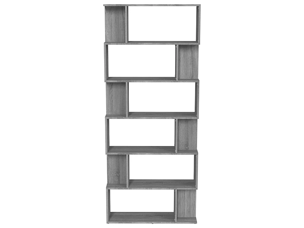 Bibliothèque Sonoma gris 80x24x192 cm Bois d'ingénierie OFR39342 BonneVie Meuble