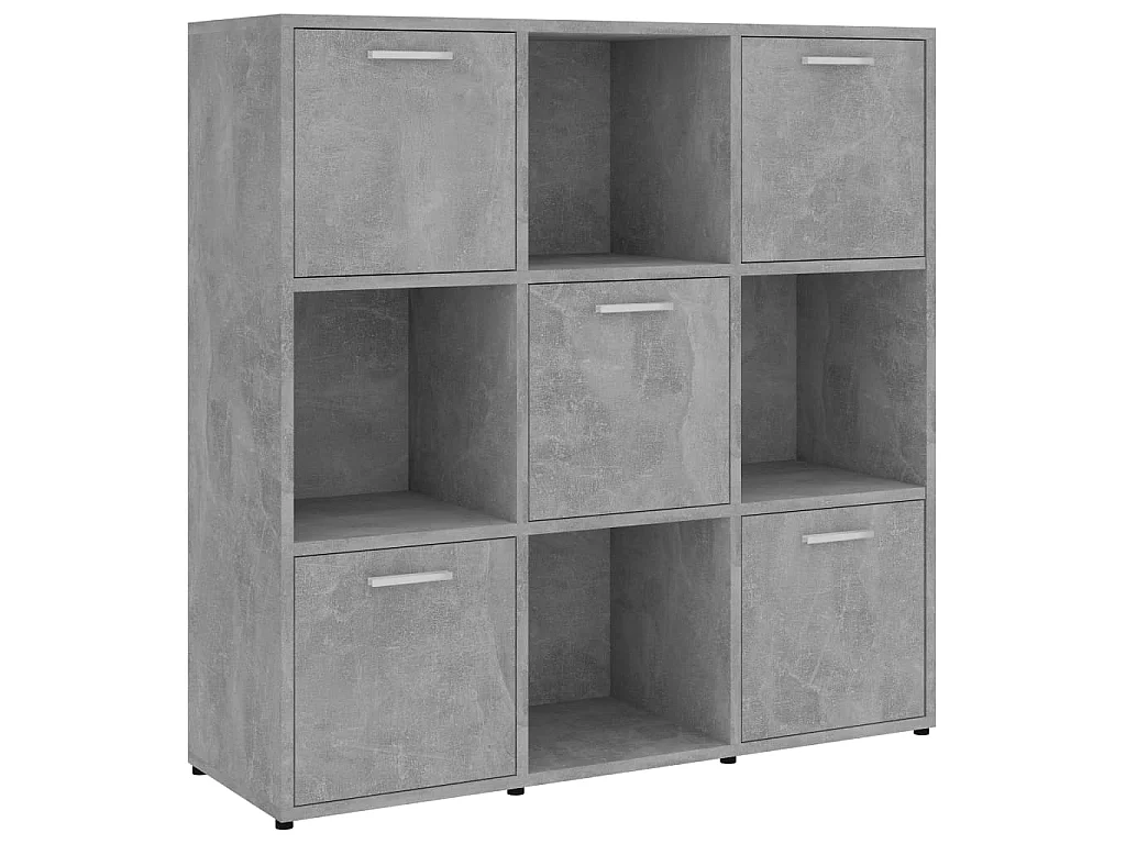 Bibliothèque Gris béton 90x30x90 cm Aggloméré OFR89782 BonneVie Meuble