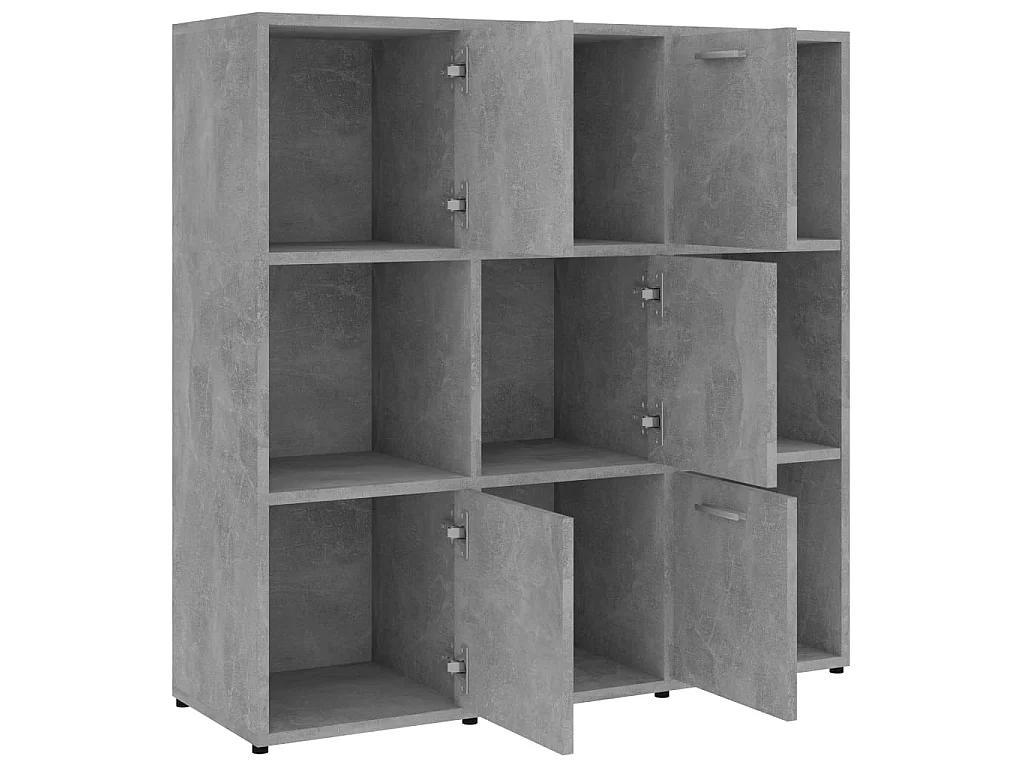 Bibliothèque Gris béton 90x30x90 cm Aggloméré OFR89782 BonneVie Meuble