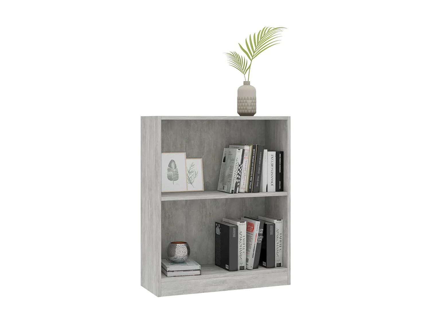 Bibliothèque Gris béton 60x24x74,5 cm Bois d'ingénierie OFR52989 BonneVie Meuble