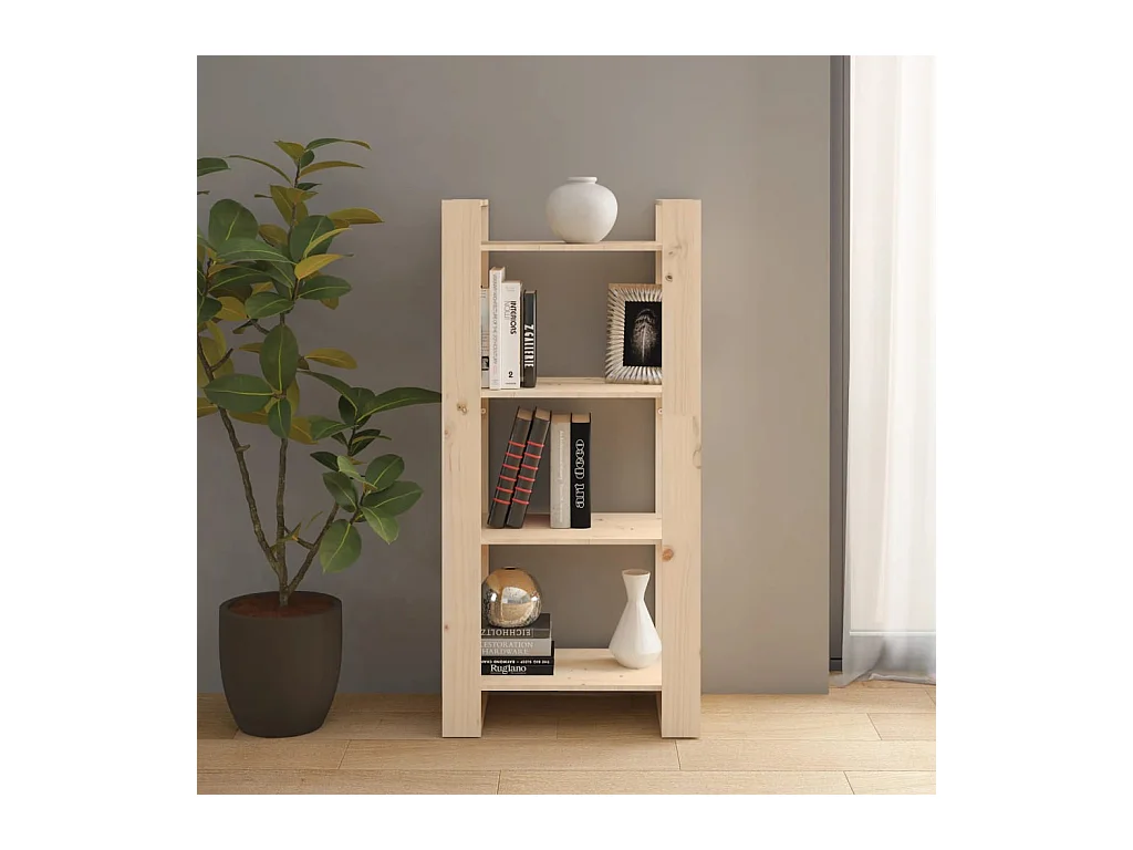 Bibliothèque-Séparateur de pièce 60x35x125 cm Bois massif OFR52437 BonneVie Meuble